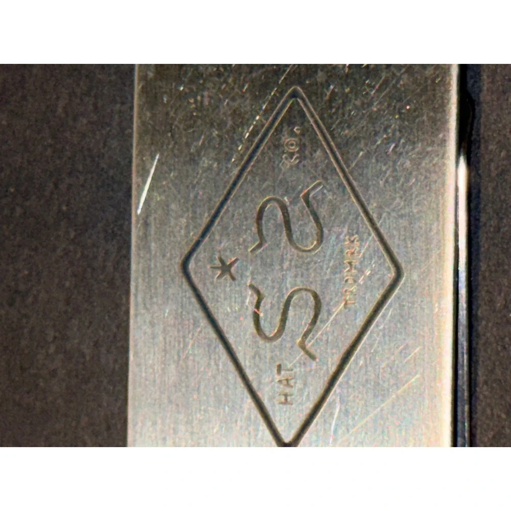 S2 Hat Co Silver Tone Stainless Steel Engraved Logo Money Clip Accessory